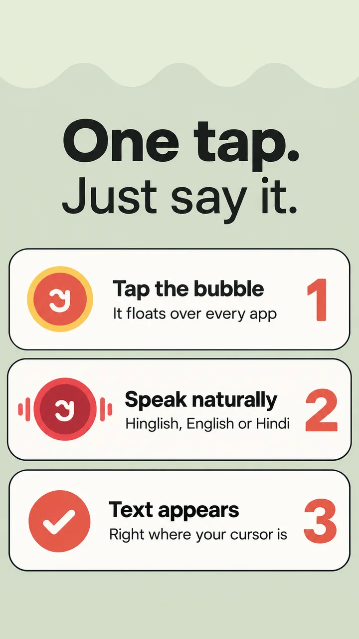 One tap, just say it